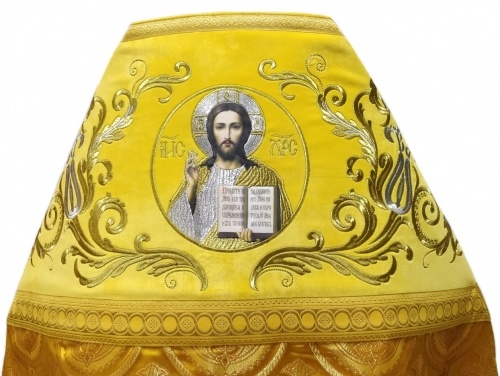 Priest Vestment Combined Brocade "Kyiv Cross" with Embroidered Epitrachelion, Embroidery "New Embroidery"