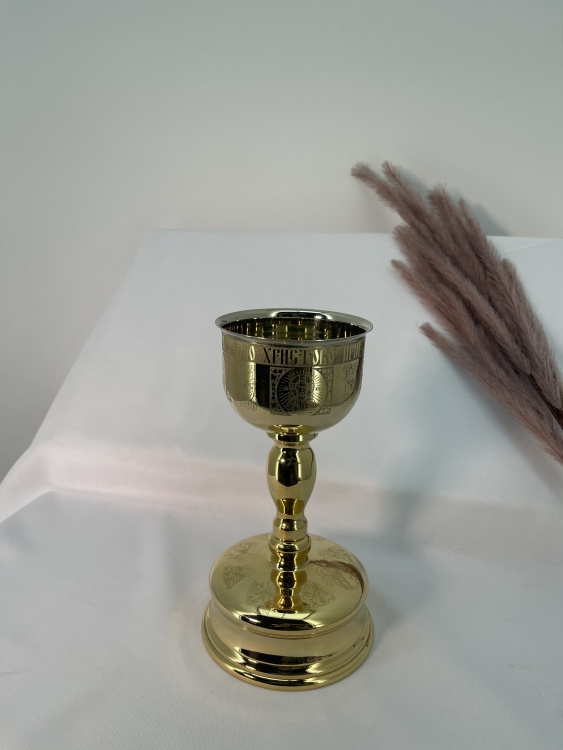 Chalice 0.25L, gilded, laser engraving, height 24cm