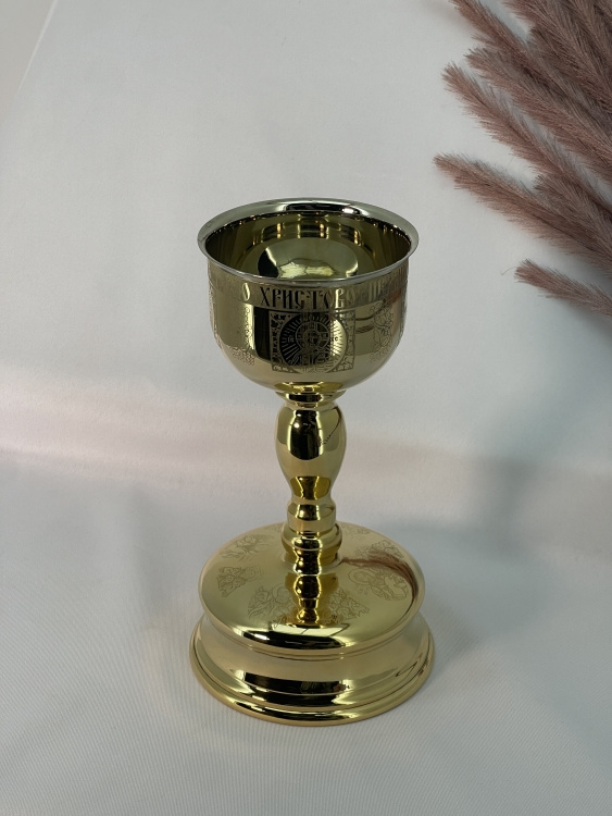 Chalice 0.25L, gilded, laser engraving, height 24cm