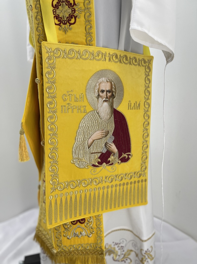 Priest Vestments, Embroidered on Velvet, with Embroidered Galloon, “Hierarchal” Embroidery