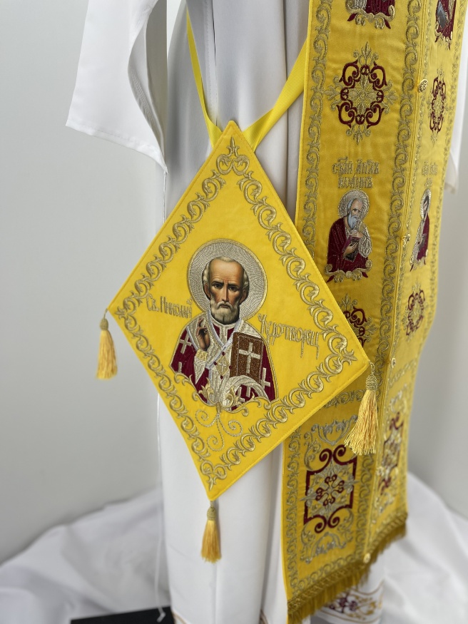 Priest Vestments, Embroidered on Velvet, with Embroidered Galloon, “Hierarchal” Embroidery