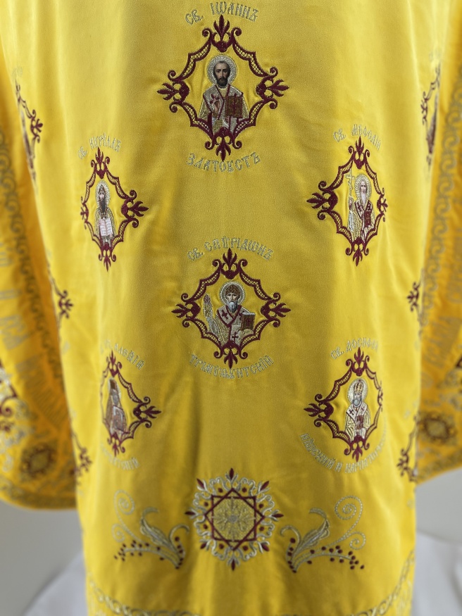 Priest Vestments, Embroidered on Velvet, with Embroidered Galloon, “Hierarchal” Embroidery