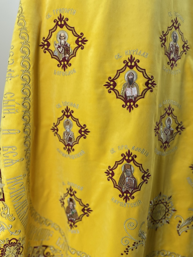 Priest Vestments, Embroidered on Velvet, with Embroidered Galloon, “Hierarchal” Embroidery