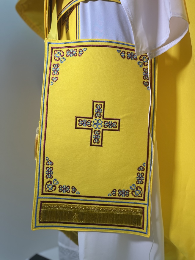 Priest Vestments, Embroidered on Gabardine, Embroidery "Hearts" with Embroidered Galloon