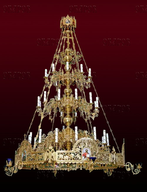 Chandelier with Choros, 3 Tiers 36 Candles (No. 49)