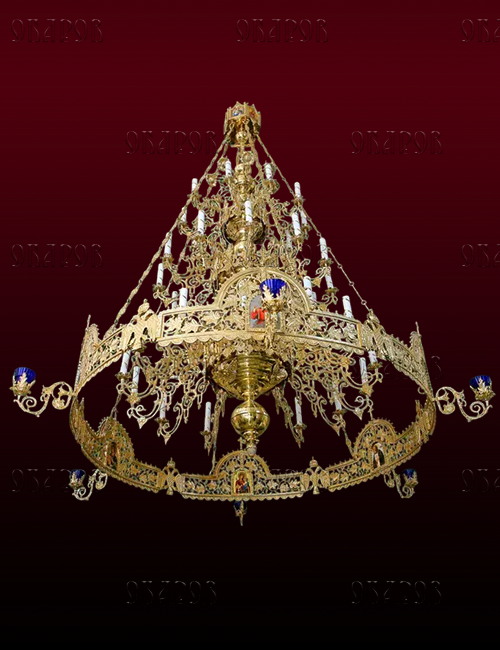 Chandelier with Choros, 3 Tiers 36 Candles (No. 49)