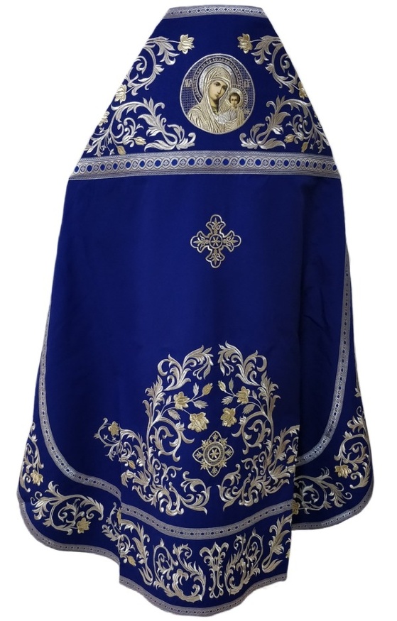 Priest Vestments Embroidered on Gabardine, Embroidery "Rose" with Sewn-on Galloon