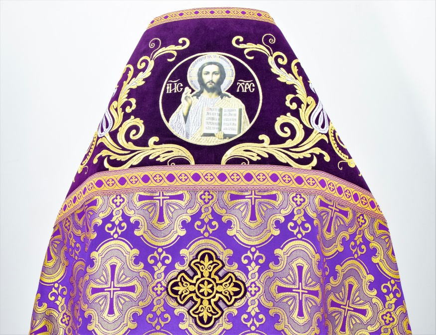 Priest Vestments Combined Brocade with Embroidered Epitrachelion, Embroidery "Rose"