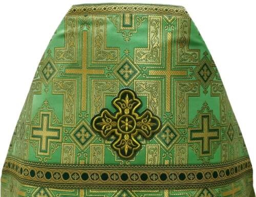 Priest Vestment, Brocade "Pokrovsky Cross" with Sewn Decorative Band