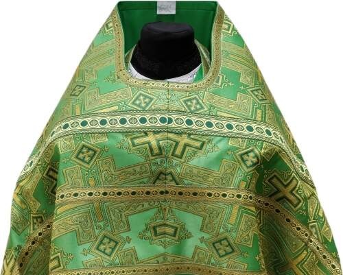 Priest Vestment, Brocade "Pokrovsky Cross" with Sewn Decorative Band