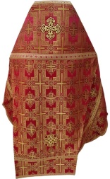 Priest Vestment, Brocade "Pokrovsky Cross" with Sewn Decorative Band