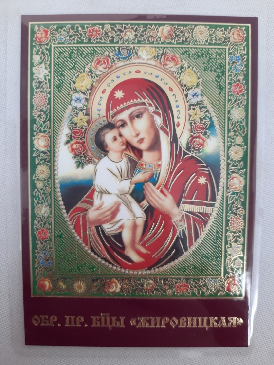 Laminated Icon of the Mother of God "Zhirovitskaya"