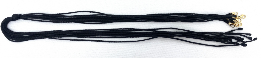 Cord for Cross Pendant, Adult, 72cm, with Clasp, Braided, Black