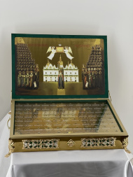 Reliquary for 88 capsules 45×65 cm (height 11 cm)
