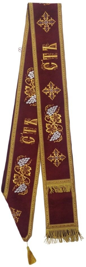 Double Orarion with Sewn-on Galloon, Grapevine Pattern