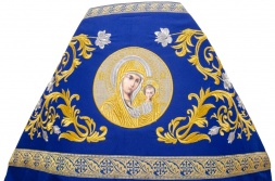 Priest Vestments, Embroidered on Gabardine, Embroidery "Rose" with Sewn Braid