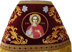Priest Vestments Combined Brocade "Kyiv Cross" with Embroidered Epitrachelion, Embroidery "Rose"