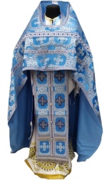 Priest Vestments, brocade "Cyprus Cross" with sewn-on galloon