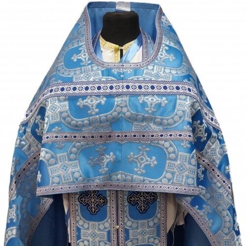 Priest Vestments, brocade "Cyprus Cross" with sewn-on galloon