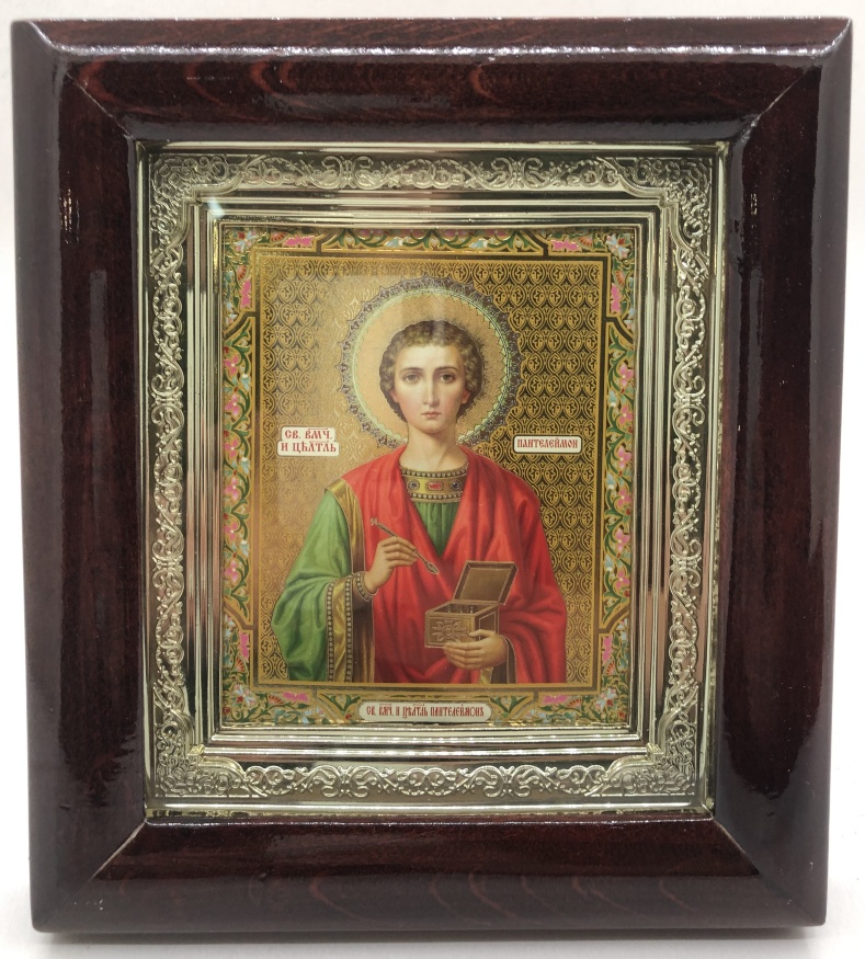 Icon of St. Great Martyr Panteleimon 18.5×17