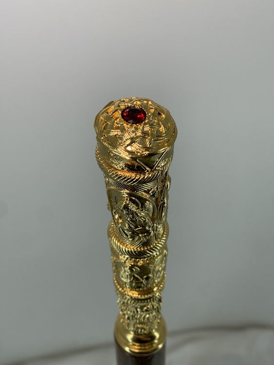 Abbot's Staff, Gilded, Height 143 cm