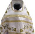 Priest Vestment, Embroidered Gabardine, "Lily" Embroidery with Sewn Galloon