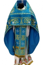 Priest Vestments, Embroidered on Velvet, Embroidered Center, with Embroidered Galloon