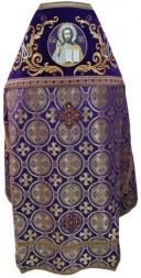 Priest Vestment Combined, Brocade "Kyiv Cross", with Embroidered Epitrachelion, Embroidery "New Embroidery"