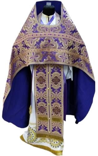 Priest Vestments, Brocade "Paschal Cross" with Sewn Galloon