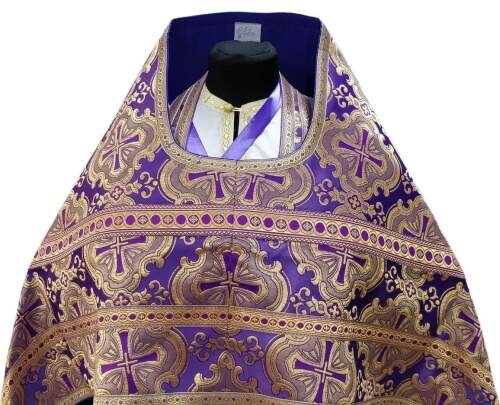 Priest Vestments, Brocade "Paschal Cross" with Sewn Galloon