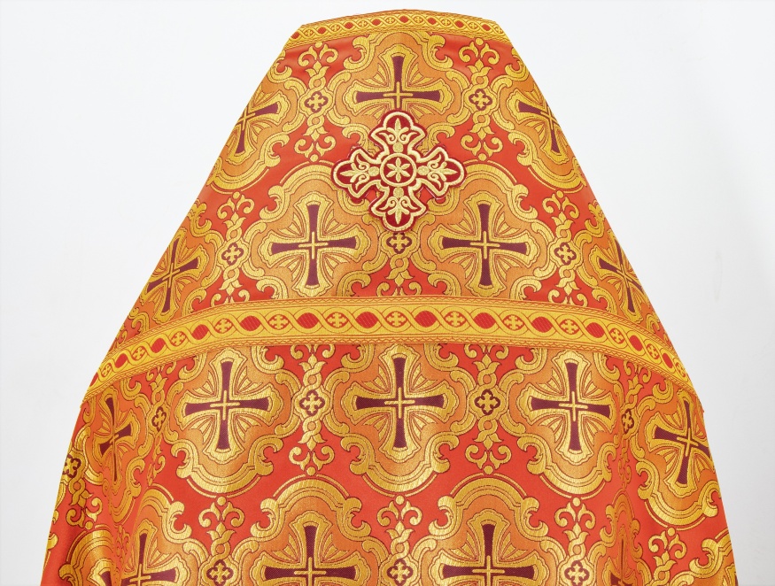Priest Vestments, Brocade "Paschal Cross" with Sewn Galloon