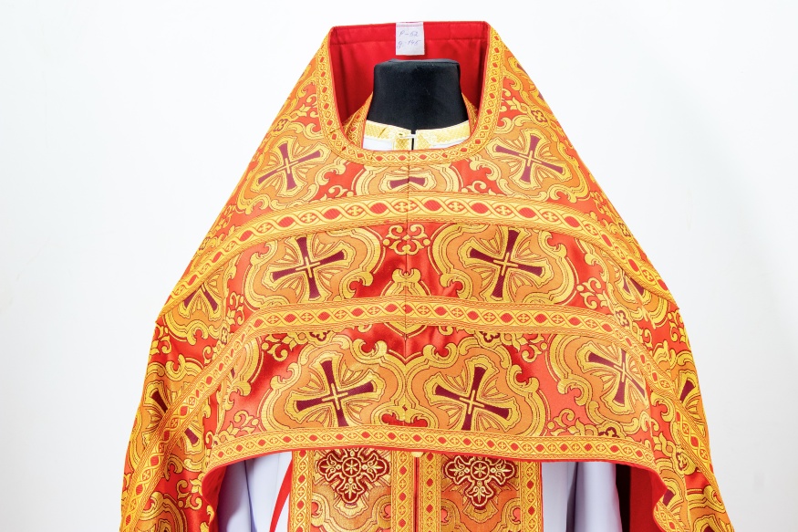Priest Vestments, Brocade "Paschal Cross" with Sewn Galloon