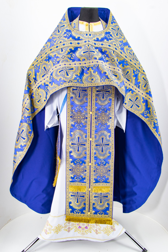 Priest Vestments, Brocade "Paschal Cross" with Sewn Galloon