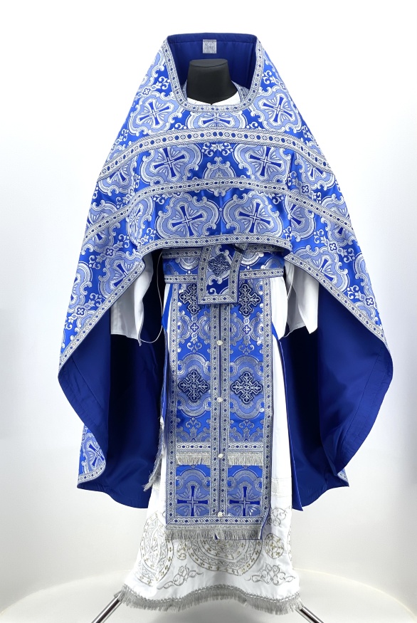 Priest Vestments, Brocade "Paschal Cross" with Sewn Galloon