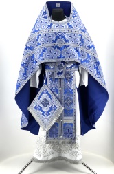 Priest Vestments, Brocade "Paschal Cross" with Sewn Galloon