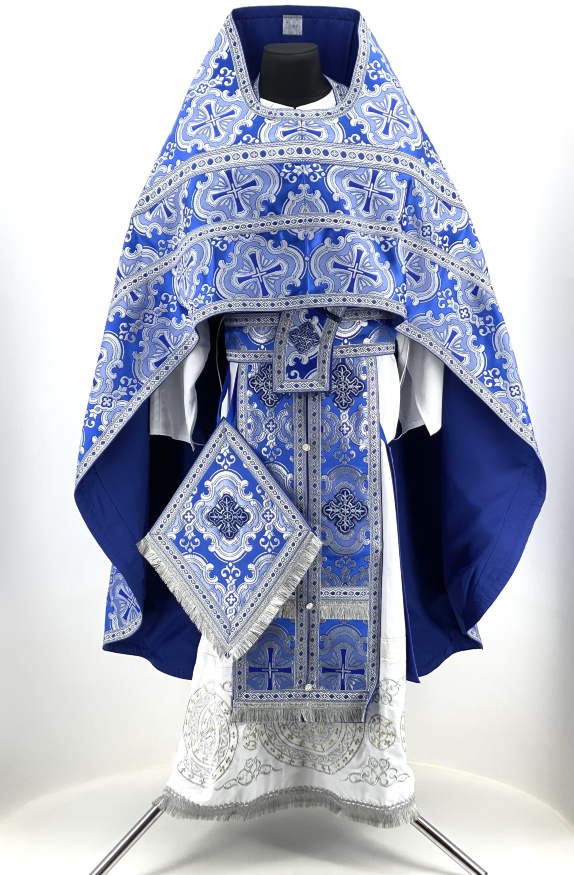 Priest Vestments, Brocade "Paschal Cross" with Sewn Galloon