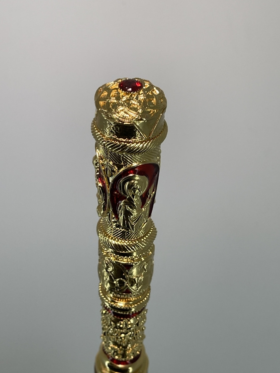 Abbot's Staff, Gilding and Enamels, Height 143 cm
