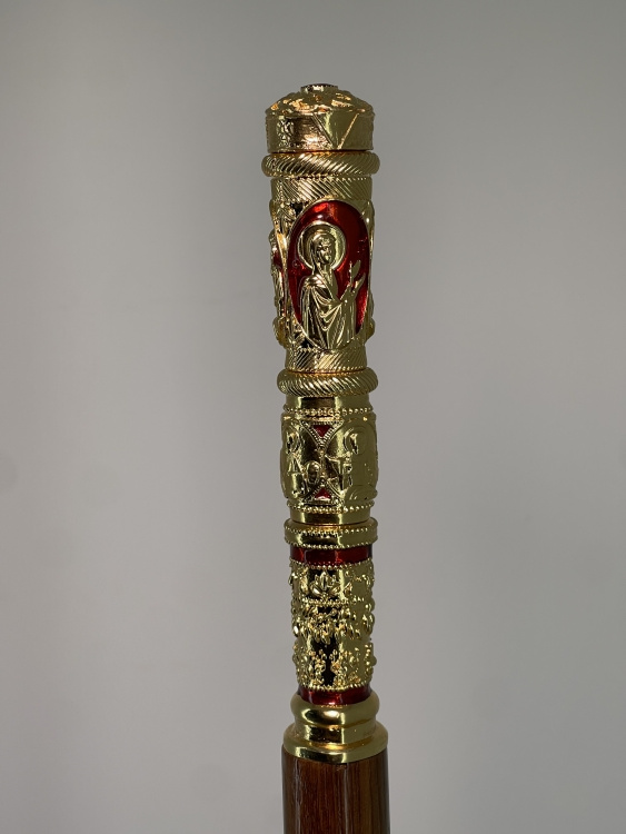 Abbot's Staff, Gilding and Enamels, Height 143 cm