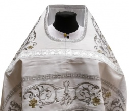 Priest Vestments, Embroidered on Gabardine, "Rose" Embroidery with Sewn-on Galloon