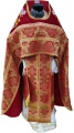 Priest Vestments Combined from Brocade "Greek Cross" with Embroidered Epitrachelion, Embroidery "Lily"