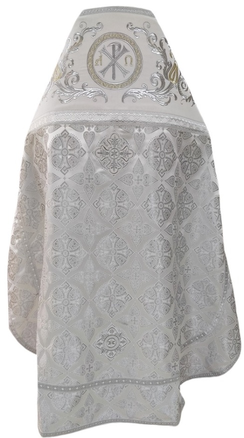Priest Vestment Combined Brocade "Florivsky Cross" with Embroidered Epitrachelion, Embroidery "New Pattern"