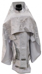 Priest Vestment Combined Brocade "Florivsky Cross" with Embroidered Epitrachelion, Embroidery "New Pattern"