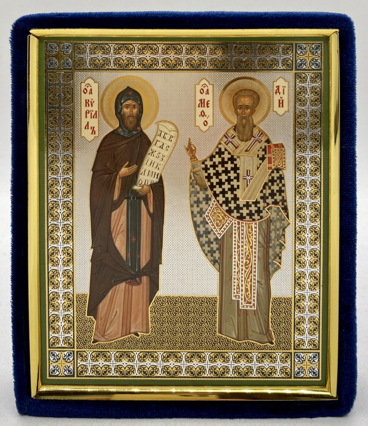Icon of Sts. Equal-to-the-Apostles Cyril and Methodius 15×12