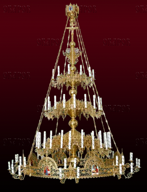Chandelier with Choros, 3 Tiers 52 Candles (No. 47)