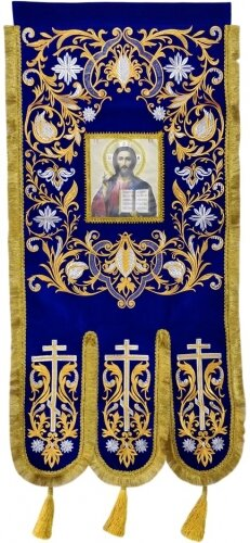 Embroidered Banners, Pair, New Embroidery (Sewn Icon, Cross without Embroidery)