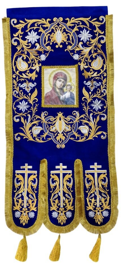 Embroidered Banners, Pair, New Embroidery (Sewn Icon, Cross without Embroidery)