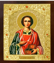 Icon of Great Martyr Panteleimon the Healer (gold background)