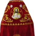 Priest’s Vestments, Embroidered Velvet, Embroidered Center with Icons, with Embroidered Galloon