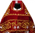 Priest’s Vestments, Embroidered Velvet, Embroidered Center with Icons, with Embroidered Galloon
