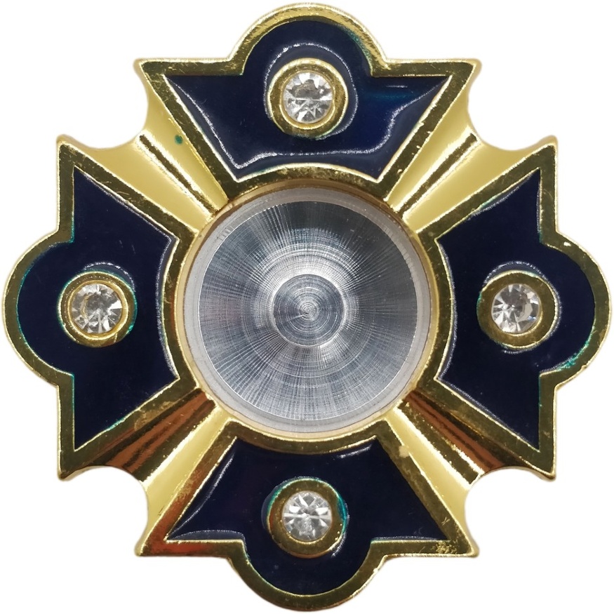 Enamel Capsule Ø5cm blue/white with gold